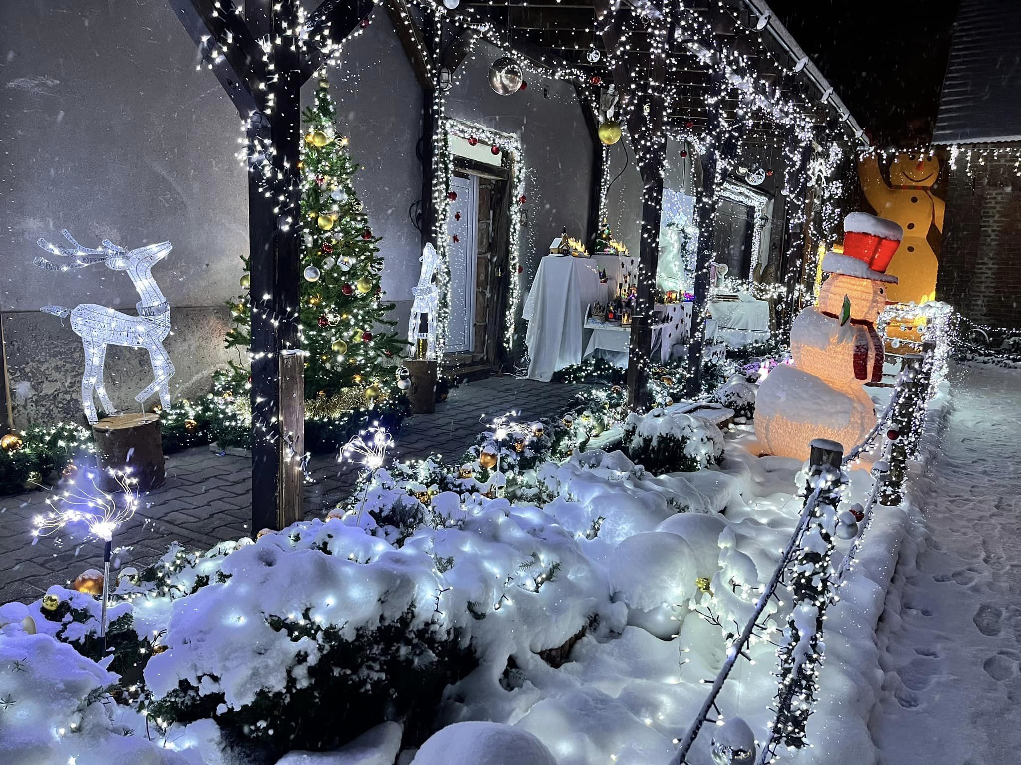 Vánočně osvětlený dům Libišany